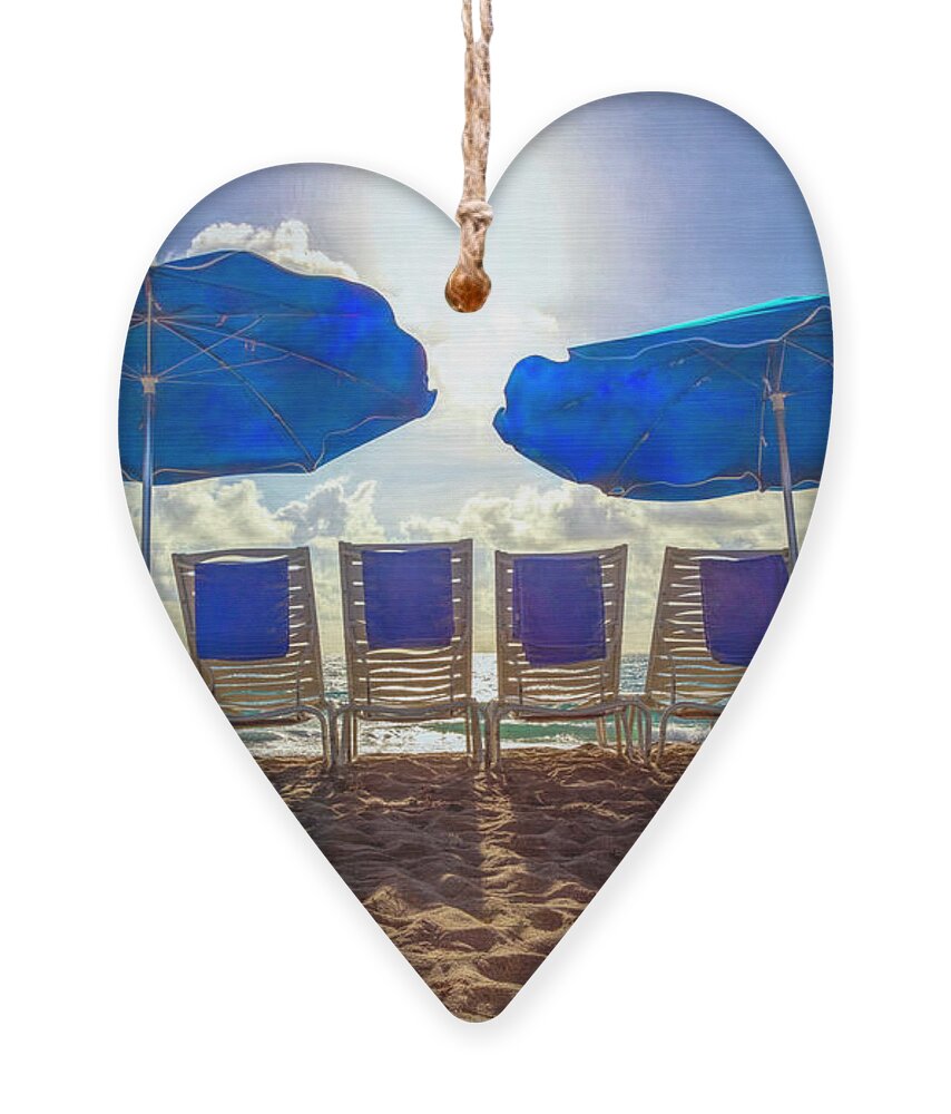 Clouds Ornament featuring the photograph Beach Morning Shadows by Debra and Dave Vanderlaan