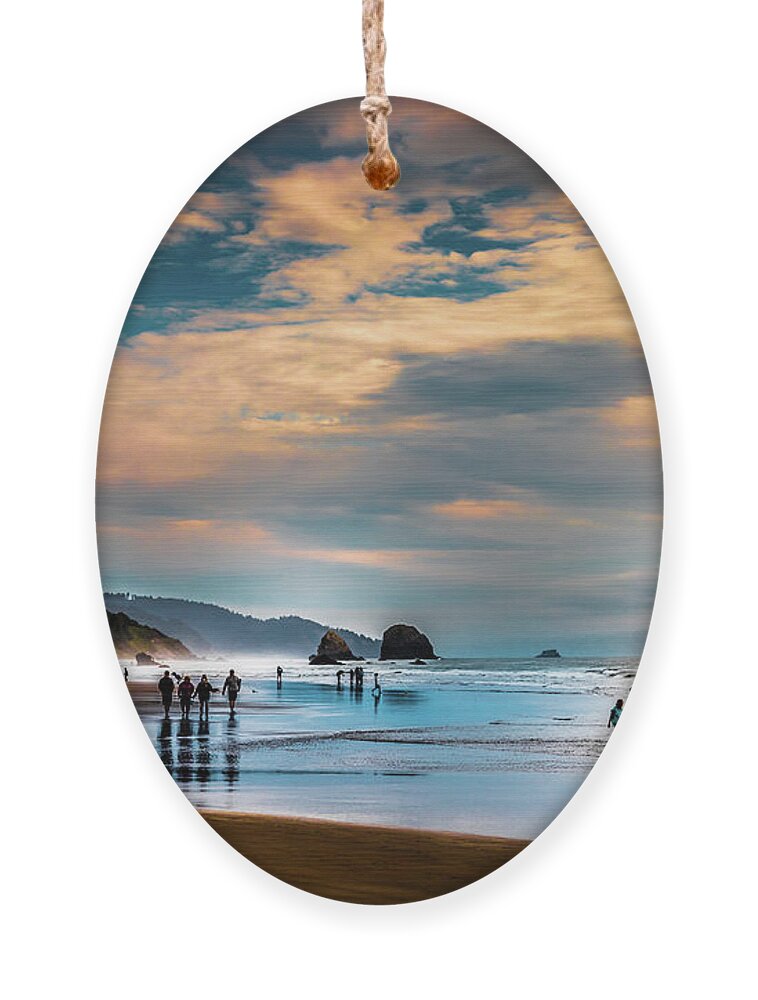 Beach Strollers Ornament featuring the photograph Beach Strollers by David Patterson