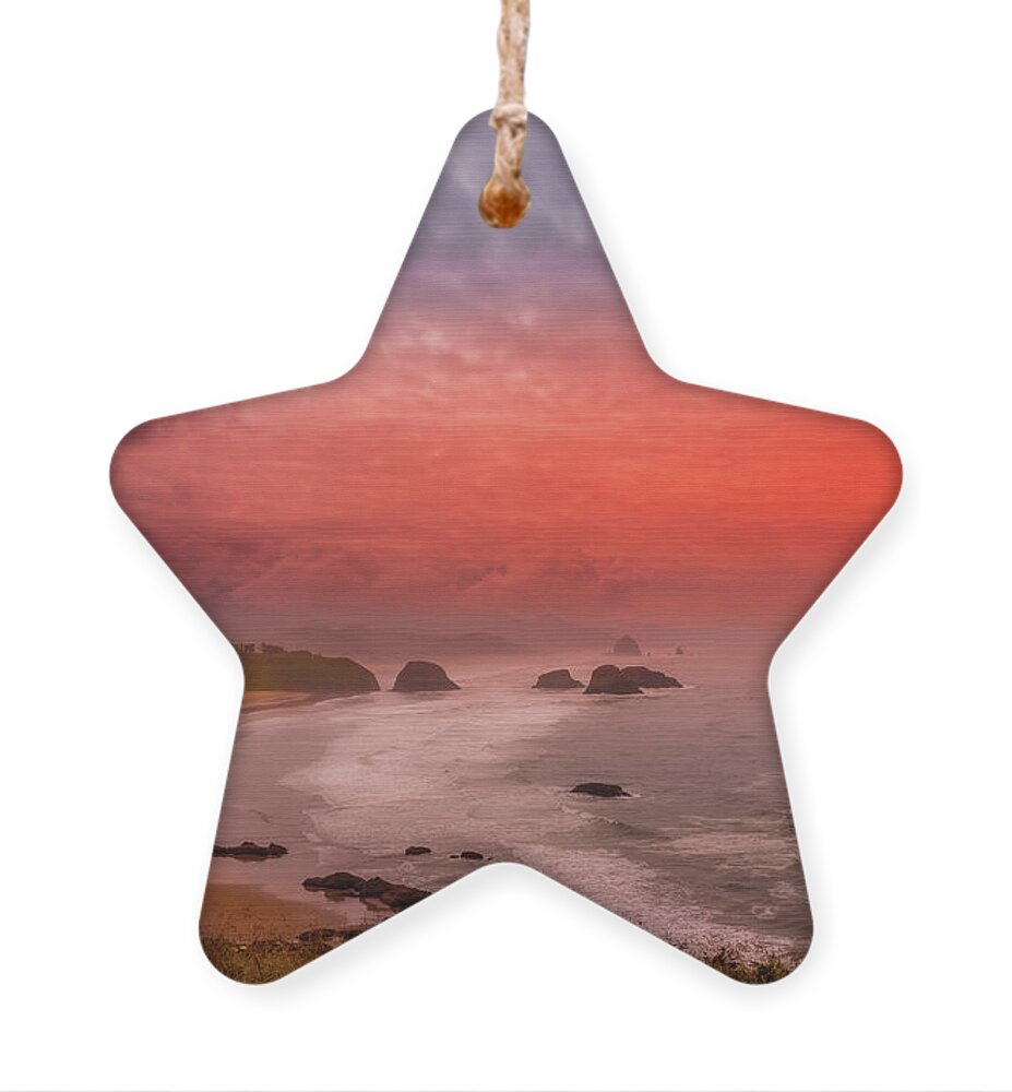 Beach Sunset Ornament featuring the photograph Beach Sunset by David Patterson