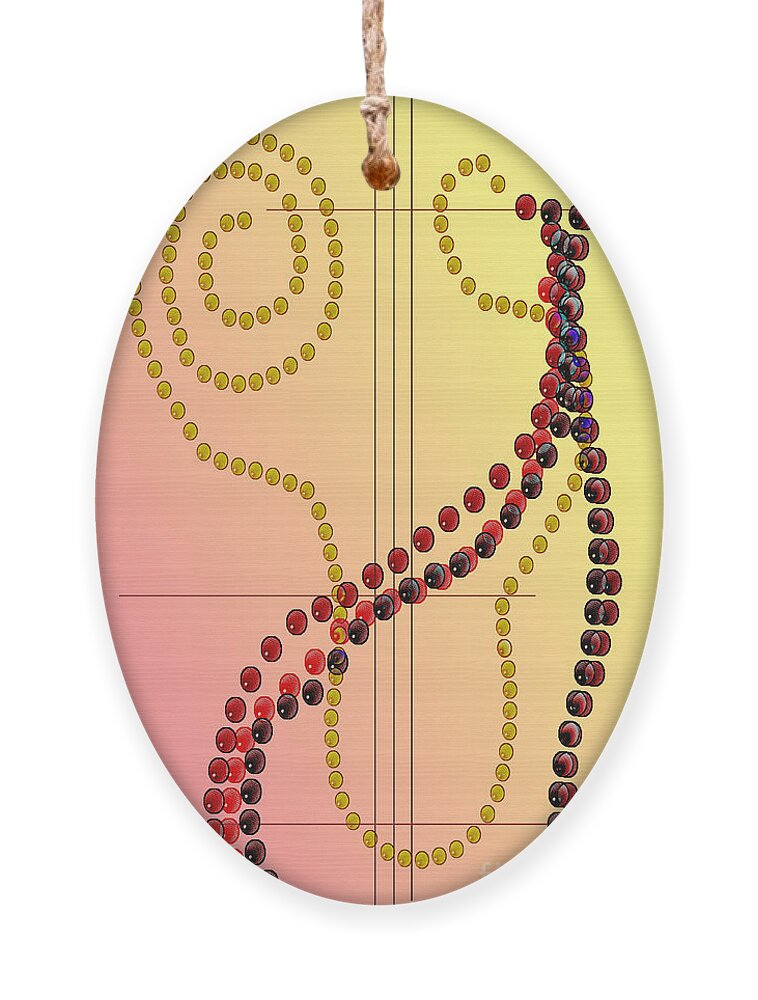 Beads Ornament featuring the digital art Bead Abstract by Kae Cheatham