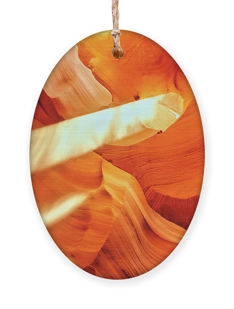 Antelope Canyon Ornament featuring the photograph Beams by Dan McGeorge