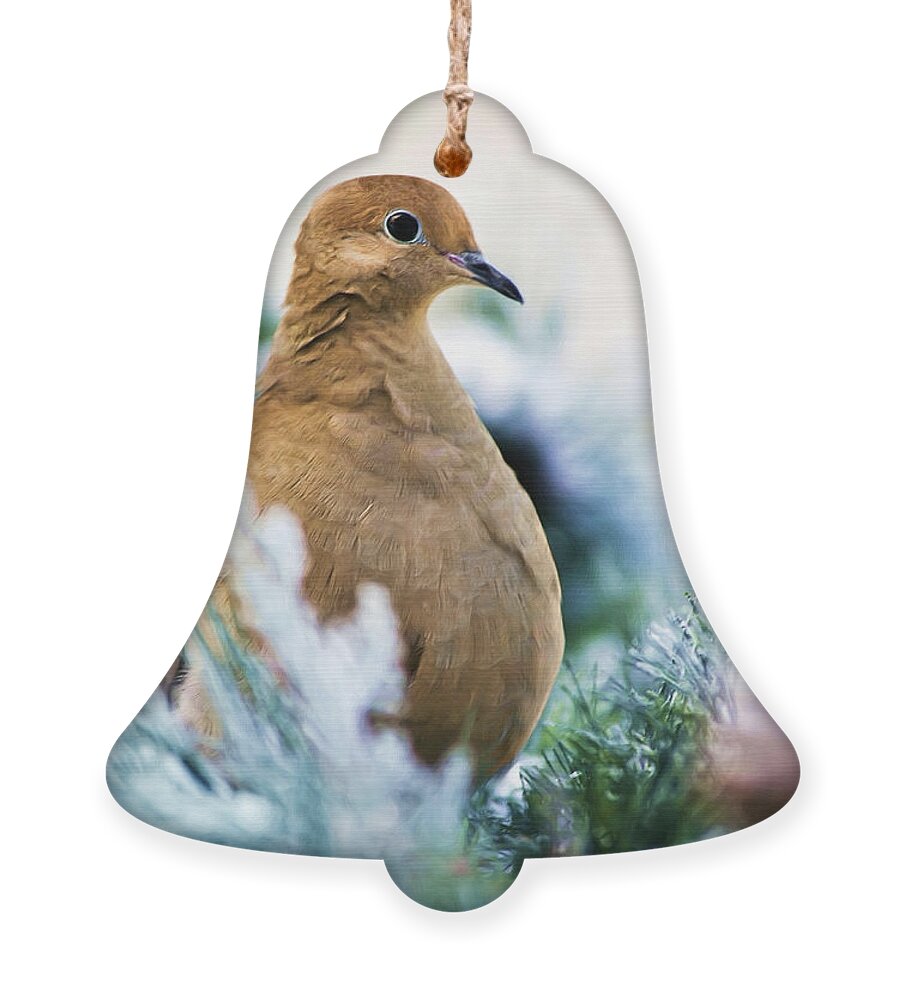 Bird Ornament featuring the painting Beautiful Dove by Christina Rollo