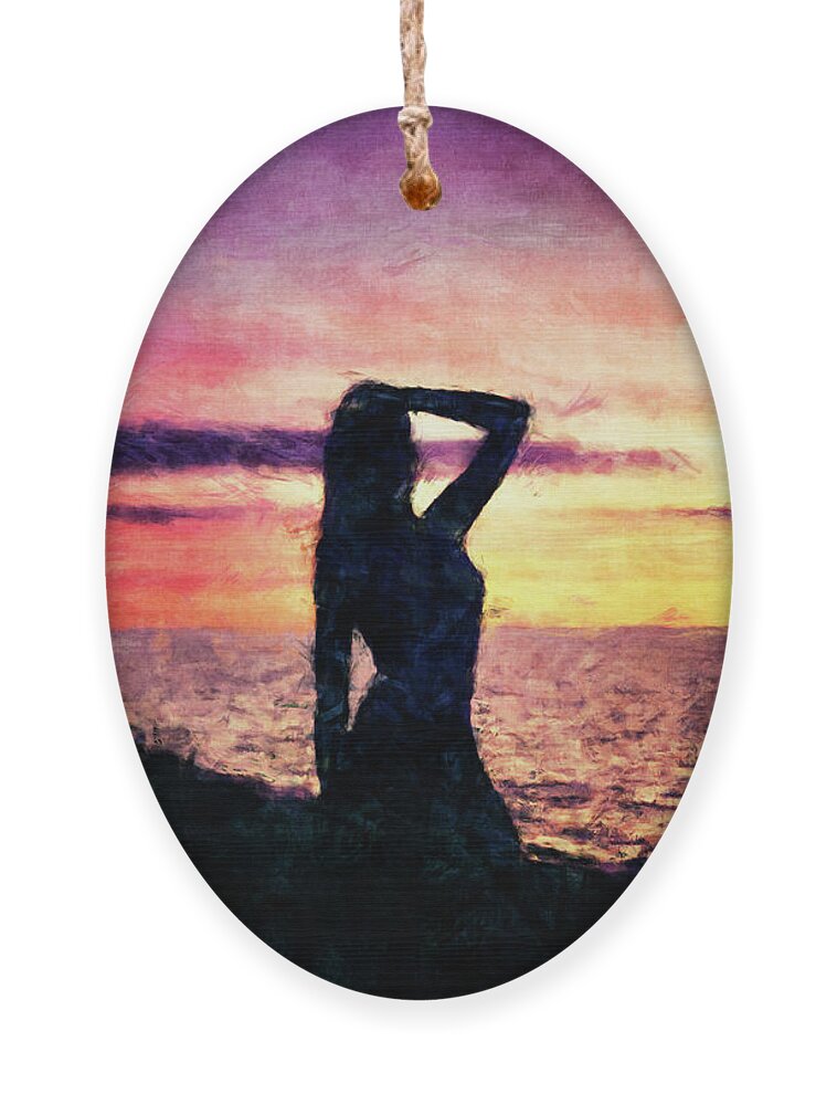 Beauty Ornament featuring the digital art Beautiful Silhouette by Phil Perkins