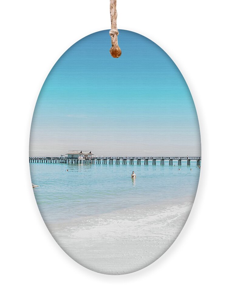 Naples Pier Ornament featuring the photograph Beauty in Naples, FL by Debra Kewley