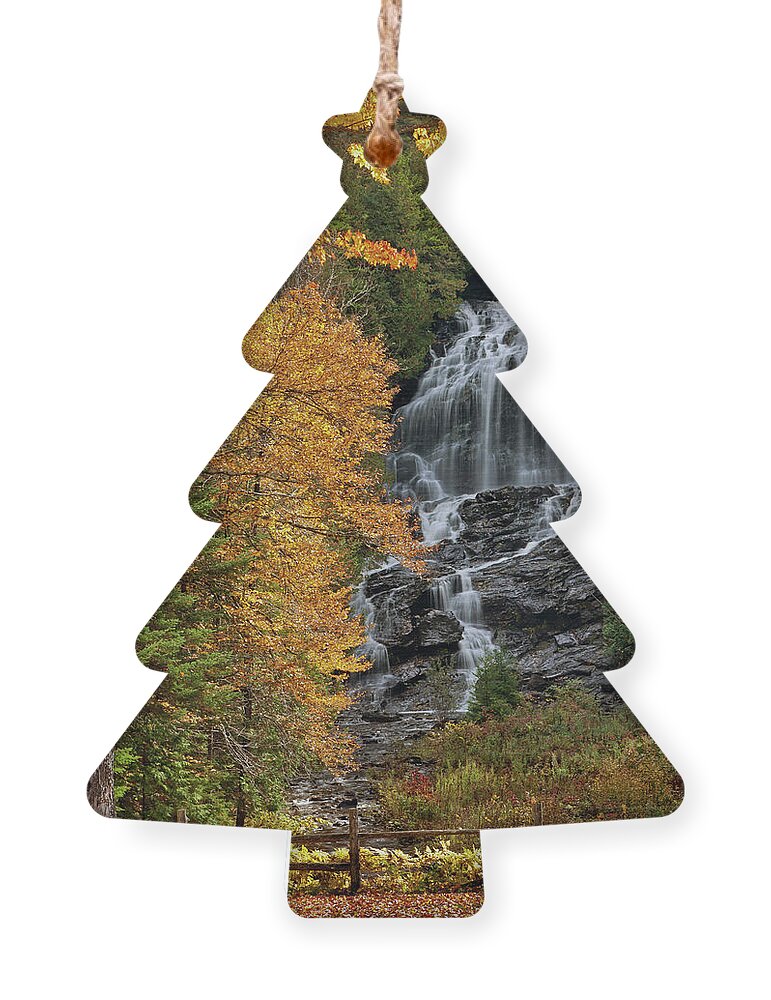 Fall Ornament featuring the photograph Beaver Brook Falls - Colebrook, NH October 2012 by John Rowe