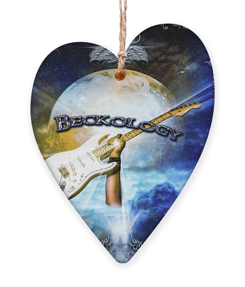 Jeff Beck Ornament featuring the digital art Beckology by Michael Damiani