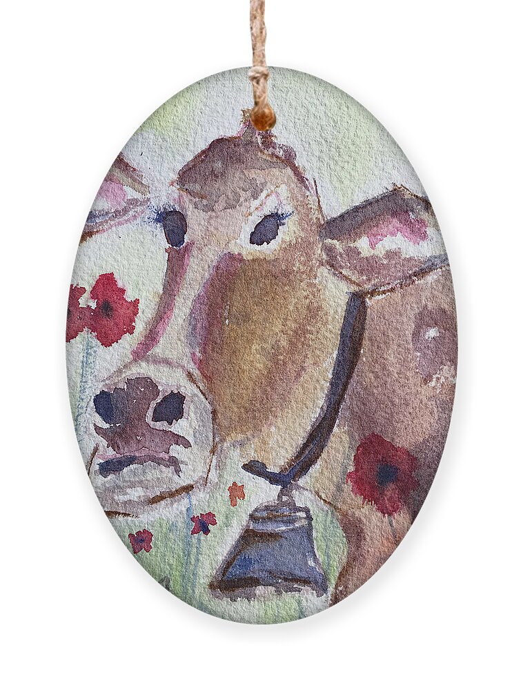 Watercolor Ornament featuring the painting Belle by Roxy Rich