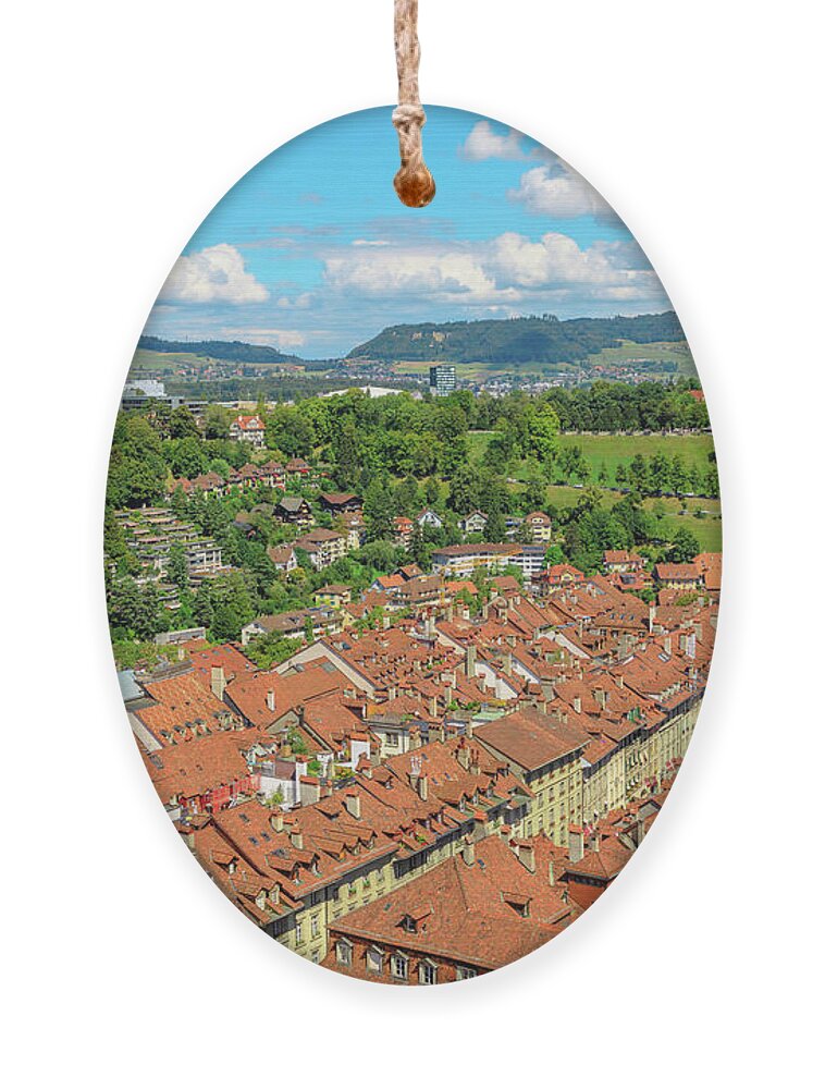 Bern Ornament featuring the photograph Bern cityscape Switzerland by Benny Marty