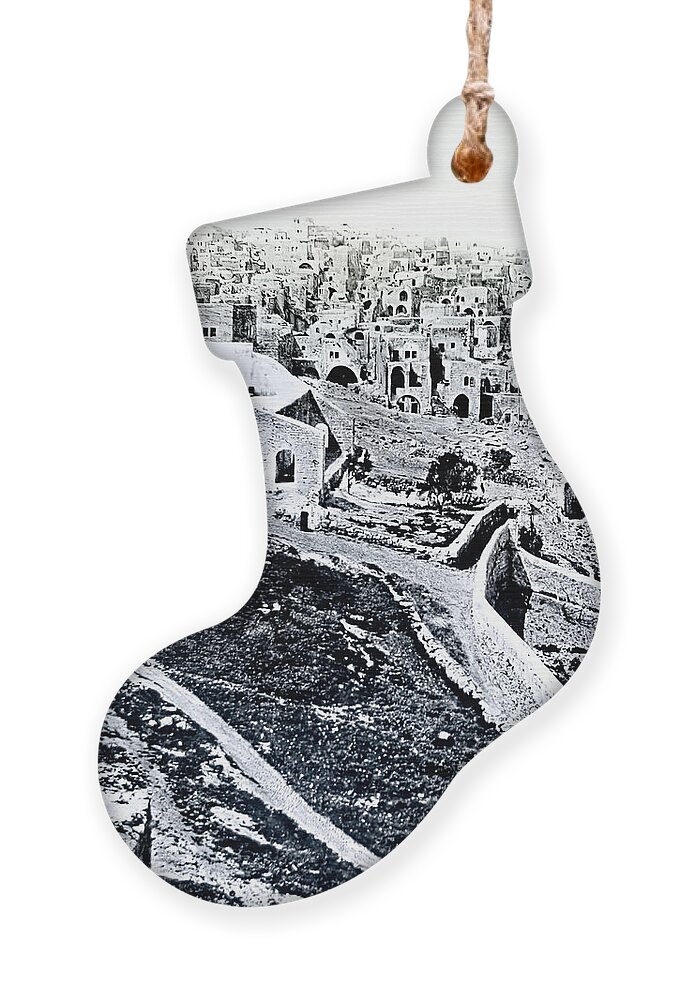 Bethlehem Ornament featuring the photograph Bethlehem City and Fields in 1900 by Munir Alawi