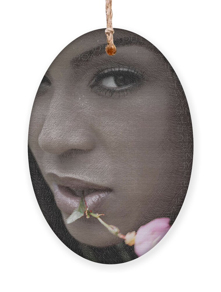 Luciano Pavarotti Ornament featuring the painting Beyonce Knowles And Lyrics by Tony Rubino