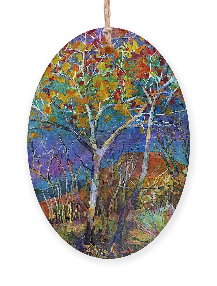 Trees Ornament featuring the painting Beyond the Woods by Hailey E Herrera
