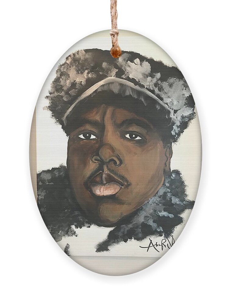  Ornament featuring the painting Biggie by Angie ONeal