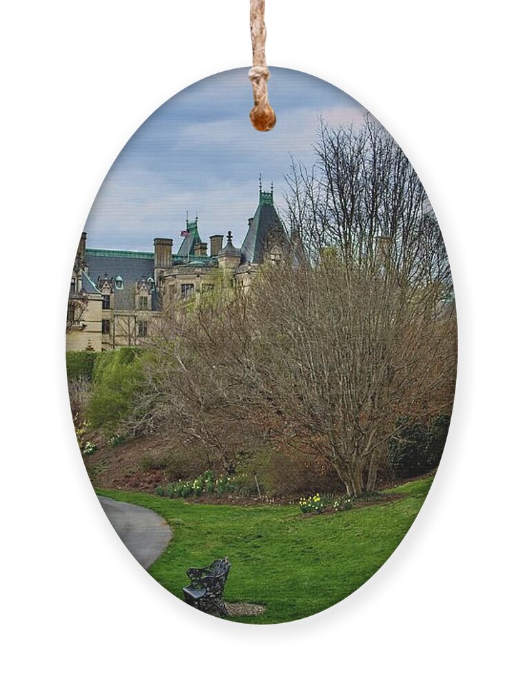 Path Ornament featuring the photograph Biltmore House Garden Path by Allen Nice-Webb