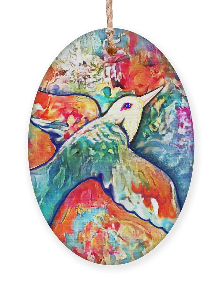 American Art Ornament featuring the digital art Bird Flying Solo 011 by Stacey Mayer