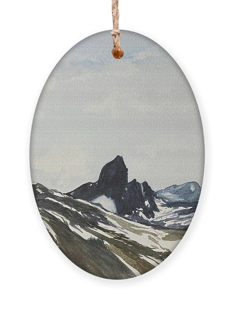 Black Tusk Ornament featuring the painting Black Tusk in Summer by Lisa Neuman