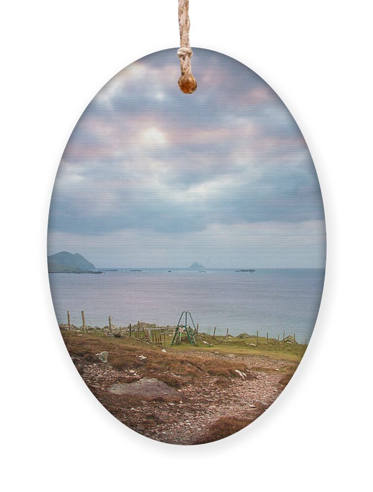 Coast Ornament featuring the photograph Blaskets in the Glow by Mark Callanan