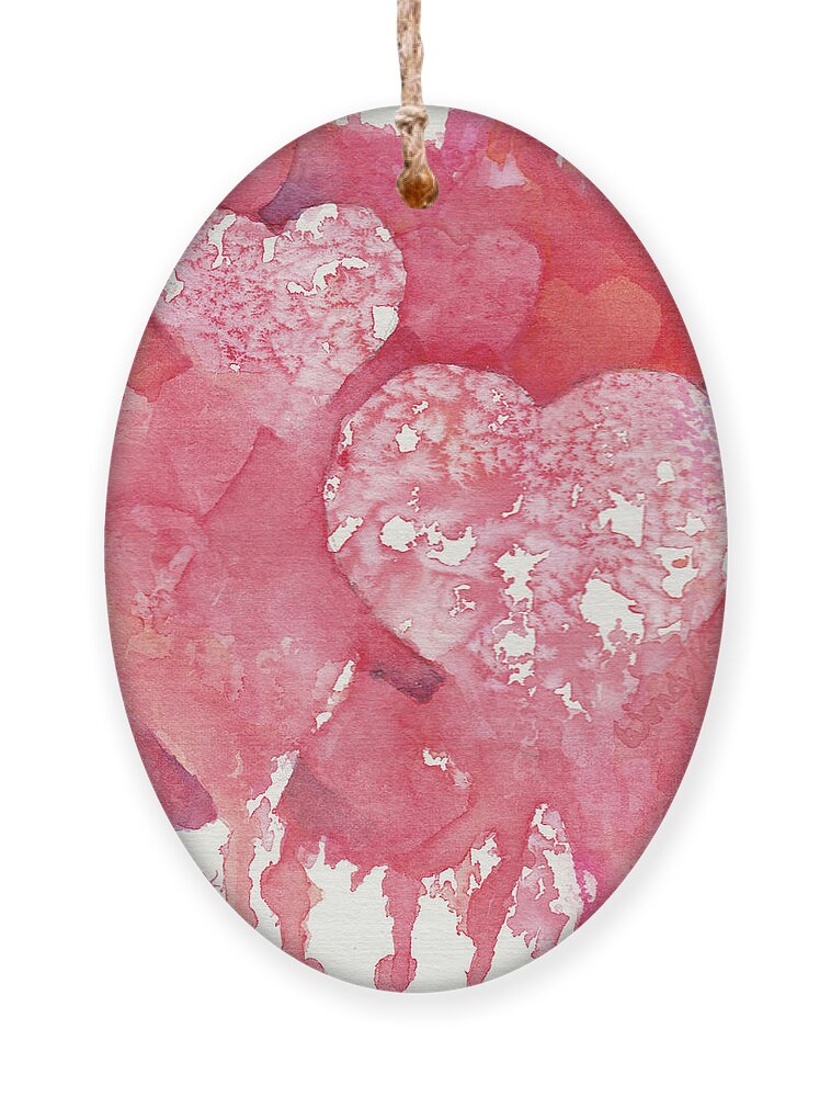 Heart Ornament featuring the painting Bleeding Hearts by Wendy Keeney-Kennicutt