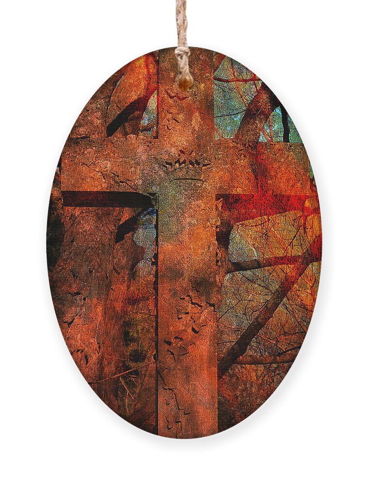 Stone Cross Ornament featuring the photograph Blood Cross by Mike McBrayer