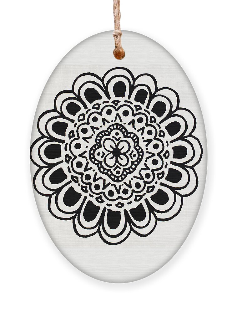 Mandala Ornament featuring the painting Bloom by Beth Ann Scott