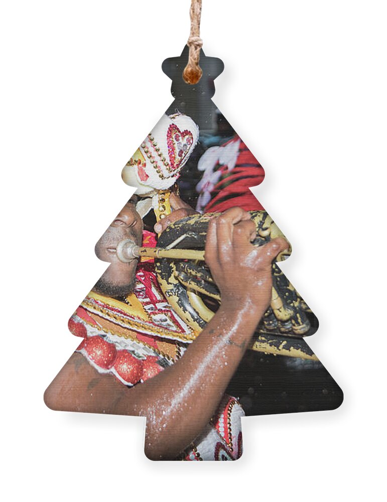 Junkanoo Ornament featuring the photograph Blow that Horn - Junkanoo by Montez Kerr