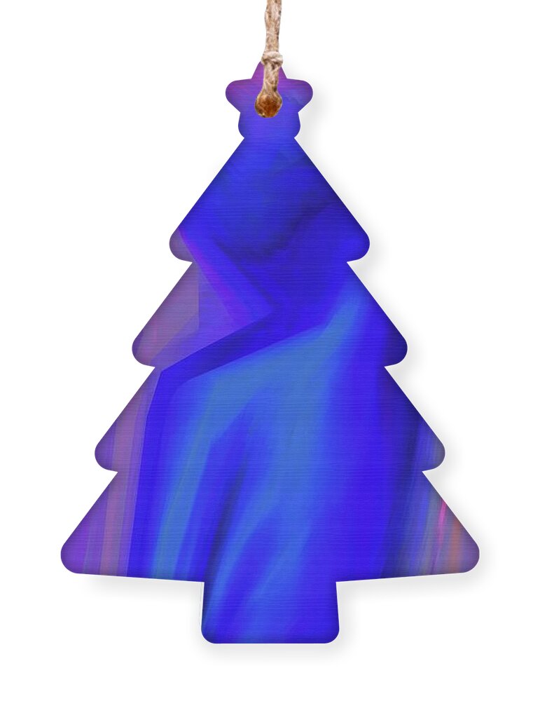  Ornament featuring the digital art Blue 1 by Glenn Hernandez