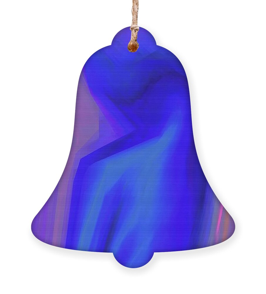  Ornament featuring the digital art Blue 1 by Glenn Hernandez