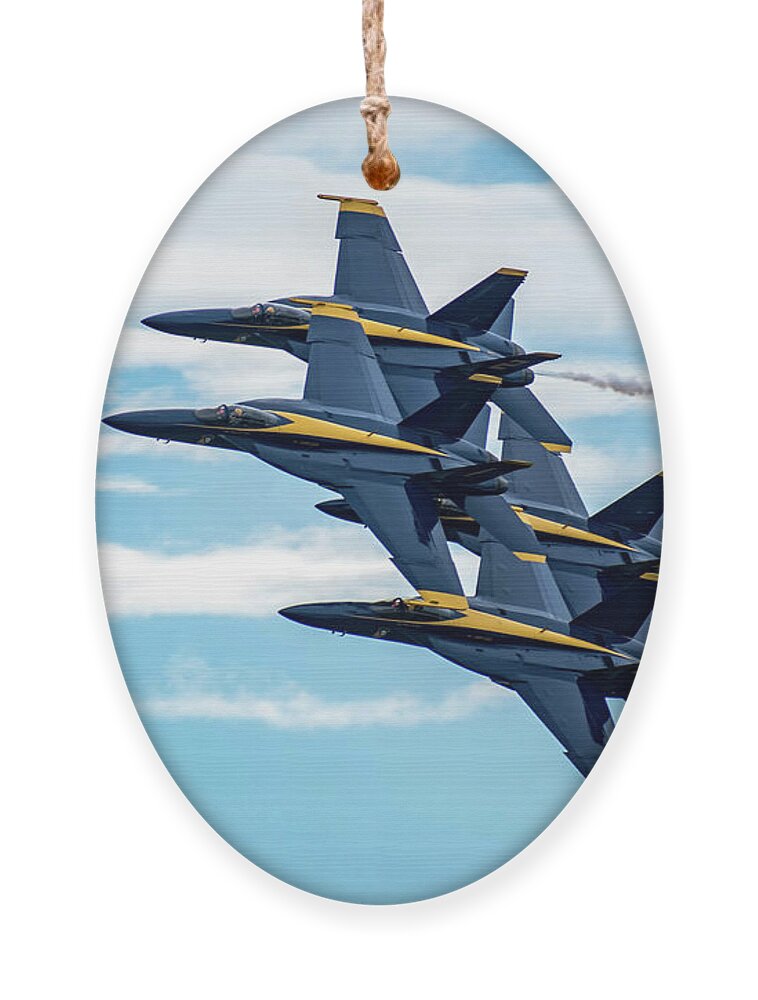 Jet Ornament featuring the photograph Blue Angel Diamond Pattern In The Clouds by Beachtown Views