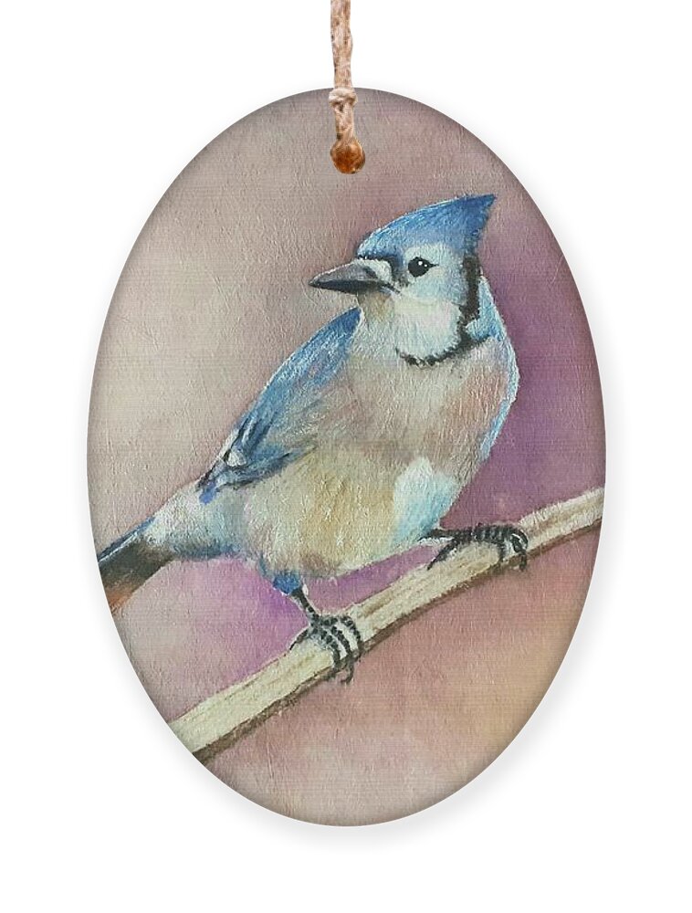 Watercolors Ornament featuring the painting Blue jay by Carolina Prieto Moreno