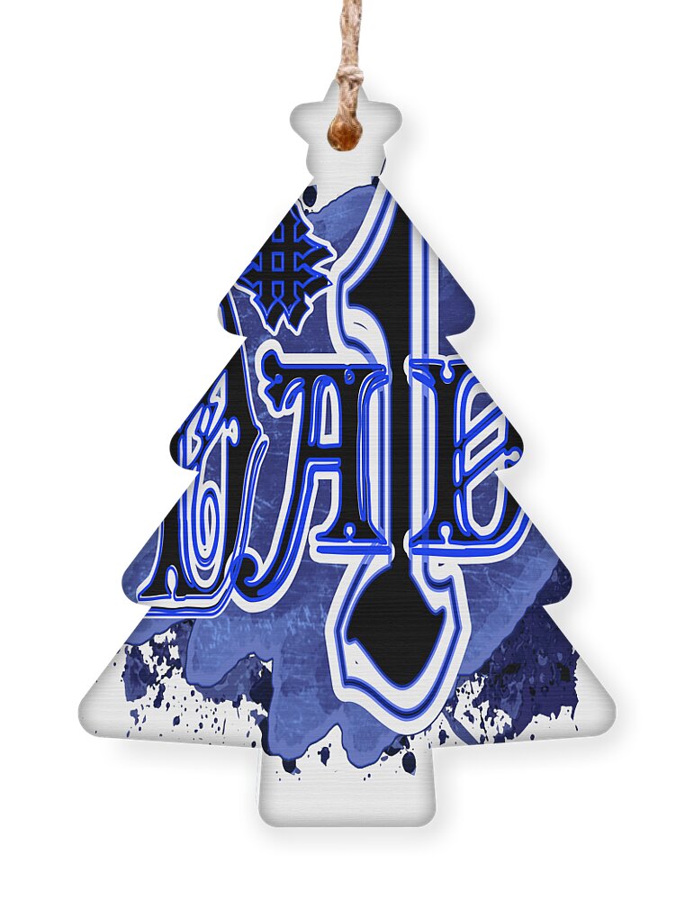 Blue Ornament featuring the digital art Blue Number One Dad Father's Day Design by Delynn Addams