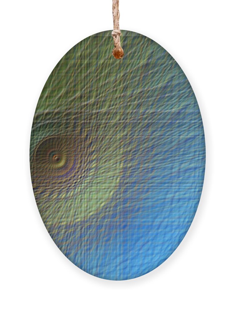 Richard Reeve Ornament featuring the mixed media Blue Poppy Abstract by Richard Reeve