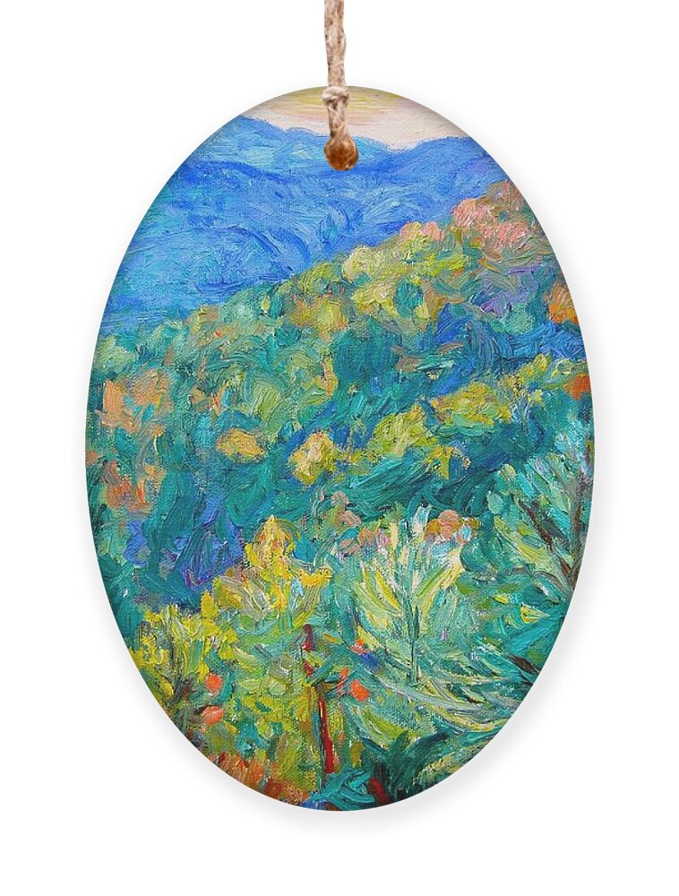 Blue Ridge Mountains Ornament featuring the painting Blue Ridge Autumn by Kendall Kessler