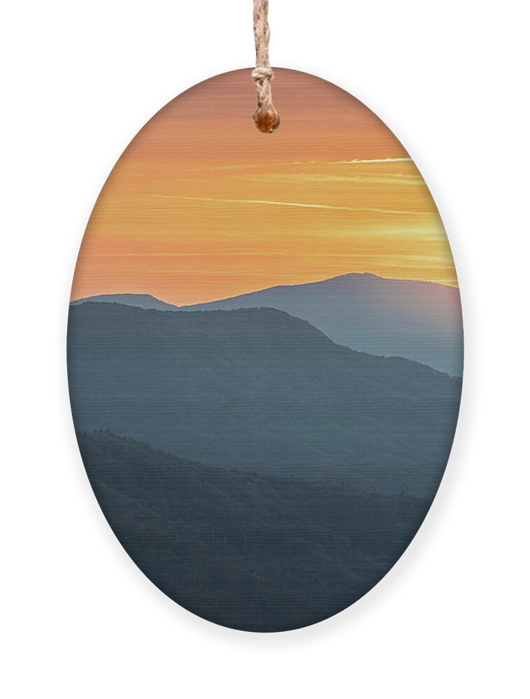 Linville Gorge Ornament featuring the photograph Blue ridge Mountains Linville Gorge Hawksbill Mountain North Carolina by Jordan Hill