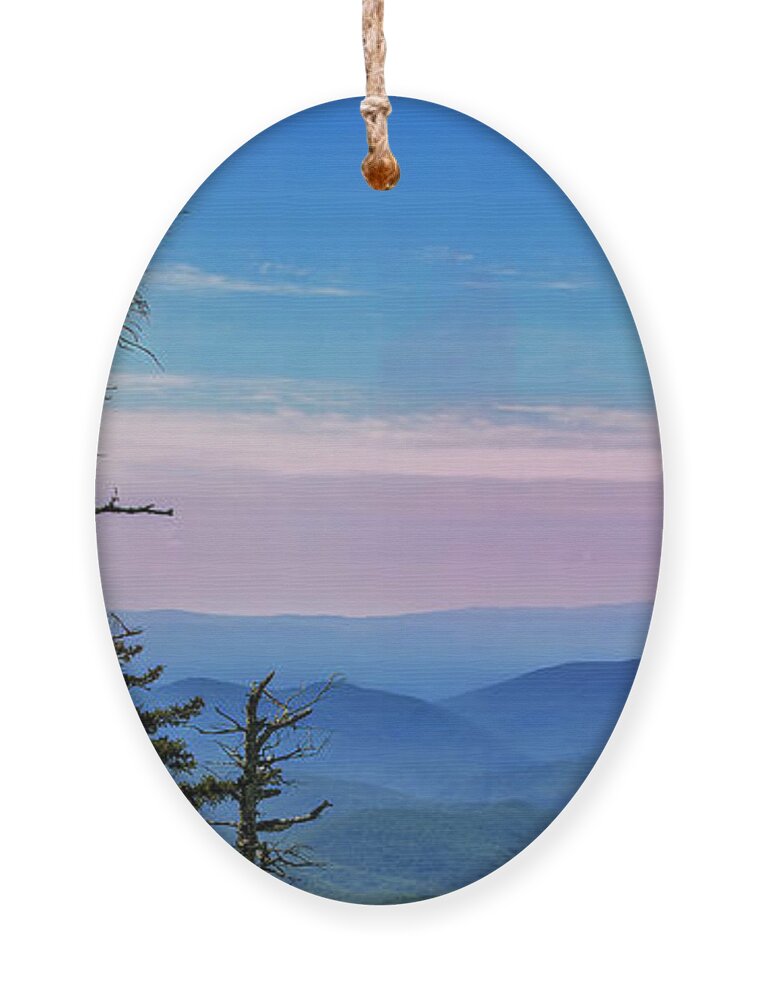 Blue Ridge Ornament featuring the photograph Blue Ridge Mountains Panorama by Shelia Hunt