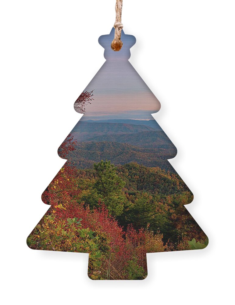 Blue Ridge Parkway Fall Sunset Ornament featuring the photograph Blue Ridge Parkway Fall Sunset by Dan Sproul