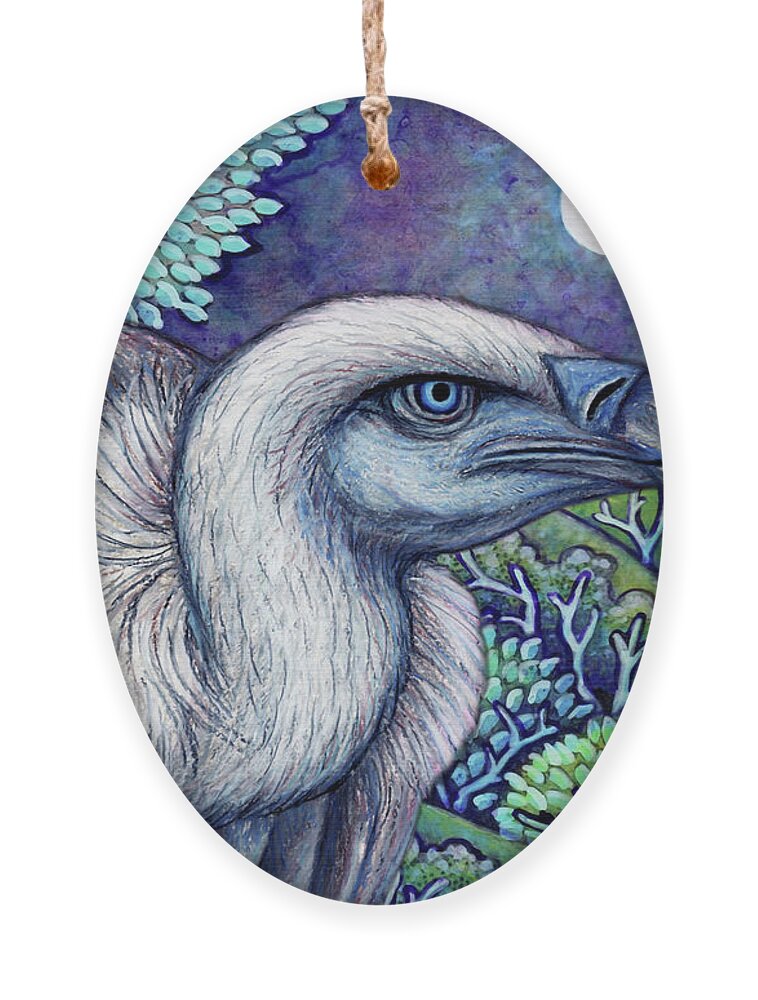 Vulture Ornament featuring the painting Blue Vulture Moon by Amy E Fraser