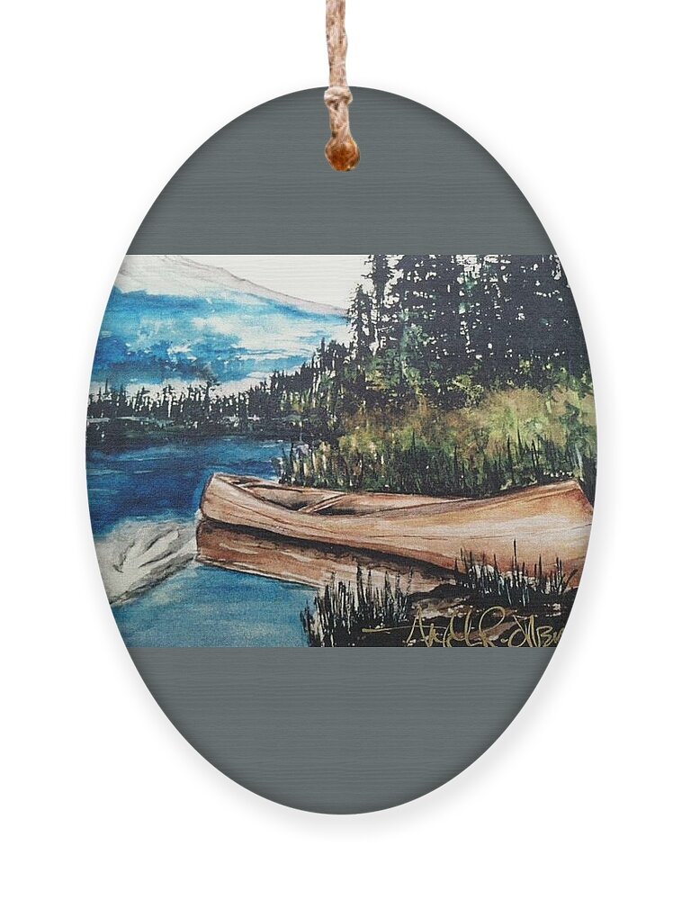  Ornament featuring the painting Boat by Angie ONeal