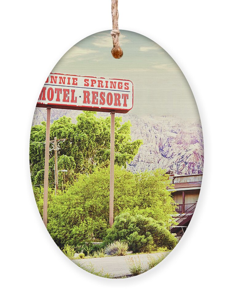 Bonnie Springs Motel Resort Ornament featuring the photograph Bonnie Springs Motel Resort by Tatiana Travelways