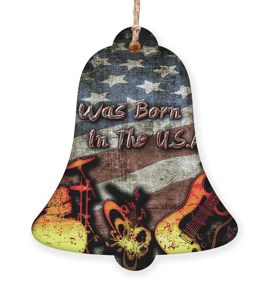 Rock Ornament featuring the digital art Born In The USA by Michael Damiani