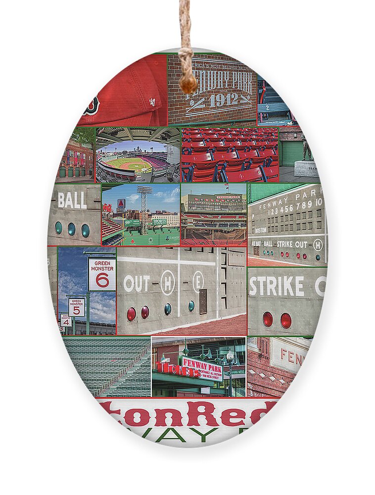 Boston Red Sox Ornament featuring the photograph Boston Red Sox Fenway Park by Susan Candelario