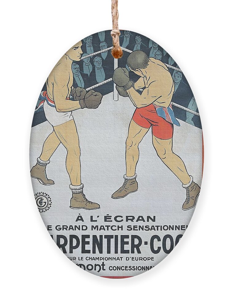 Art Posters Ornament featuring the painting Boxing Carpentier Cook 1922 by Vincent Monozlay