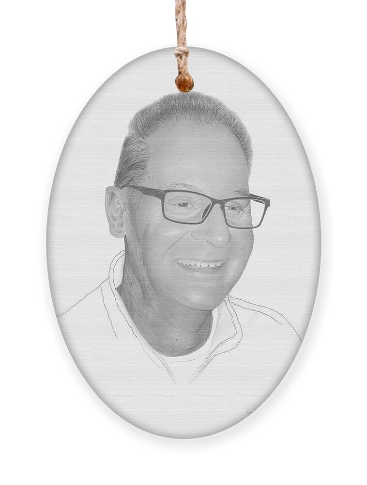 Portrait Ornament featuring the drawing Brad by Conrad Mieschke
