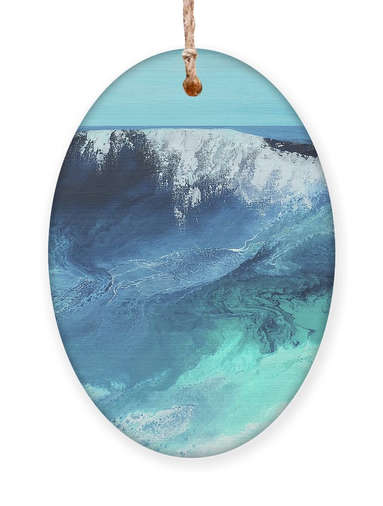 Breaking Ornament featuring the mixed media Breaking Wave by Linda Bailey