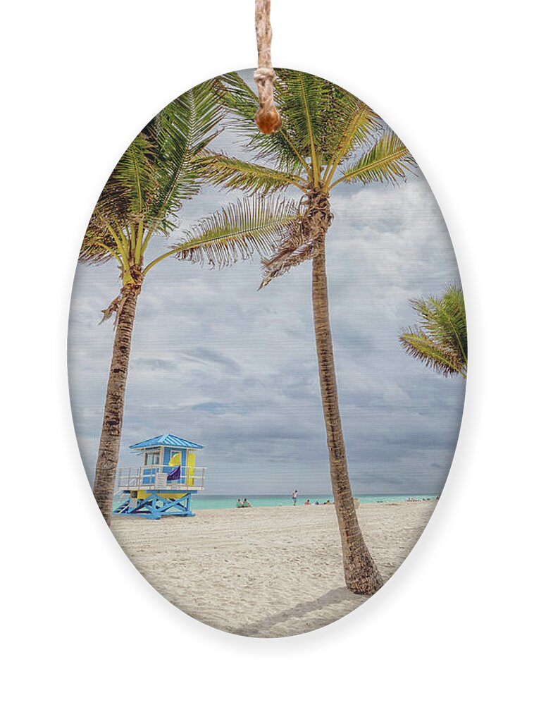 Beach Ornament featuring the photograph Breezy Day on Hollywood Beach by Becqi Sherman