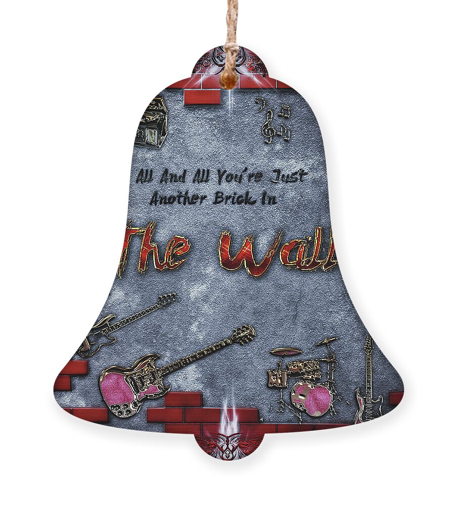 Brick In The Wall Ornament featuring the digital art The Wall by Michael Damiani