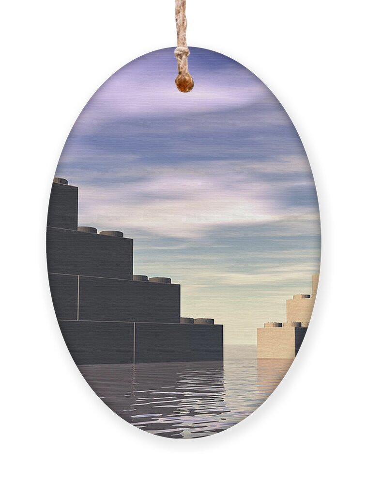 Landscape Ornament featuring the digital art Brick Wall by Phil Perkins