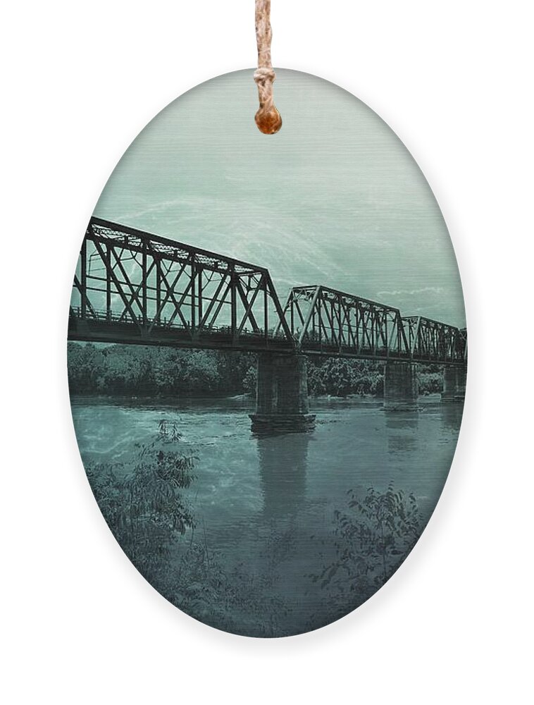 Historic Ornament featuring the photograph Bridge in Blue by Pam Rendall