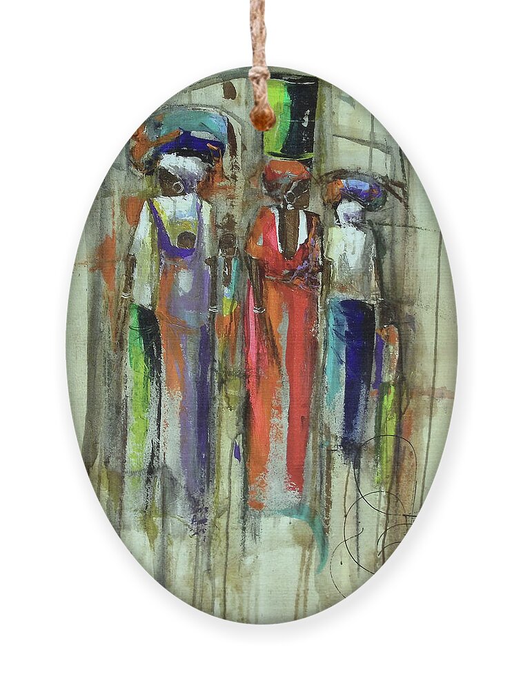 Moa Ornament featuring the painting Bright New Day by Ndabuko Ntuli