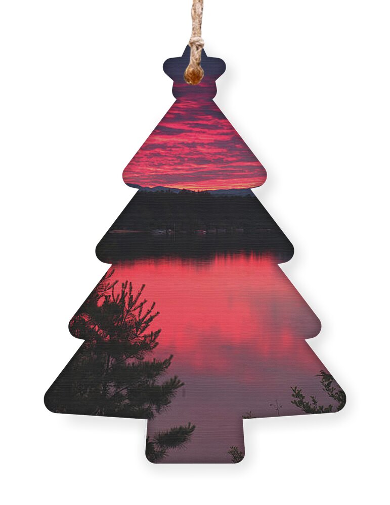 Nature Ornament featuring the photograph Broad Bay Sunset - Ossipee Lake, New Hampshire #2 by John Rowe