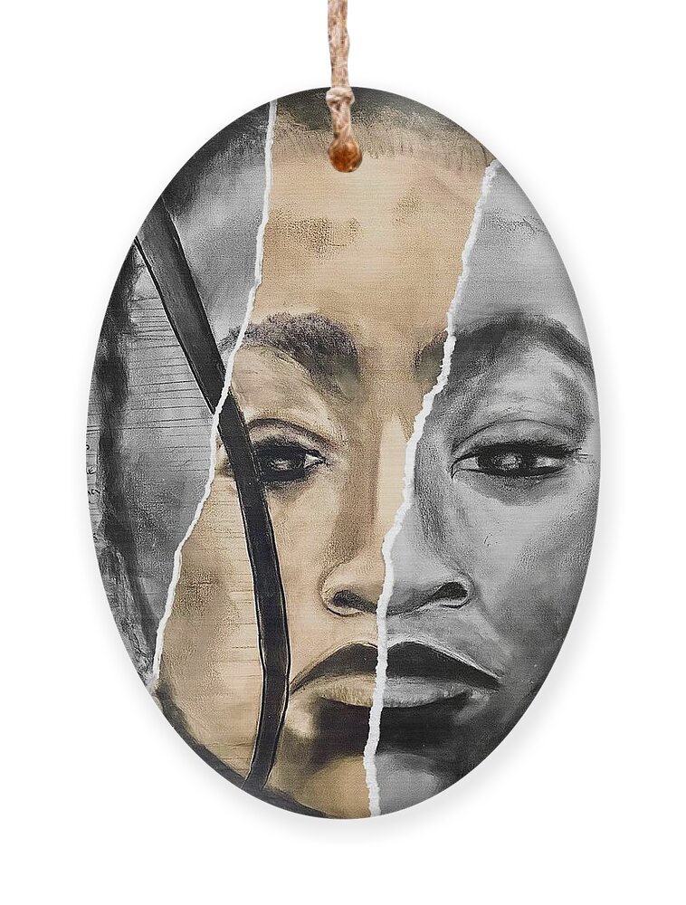  Ornament featuring the mixed media Broken by Angie ONeal