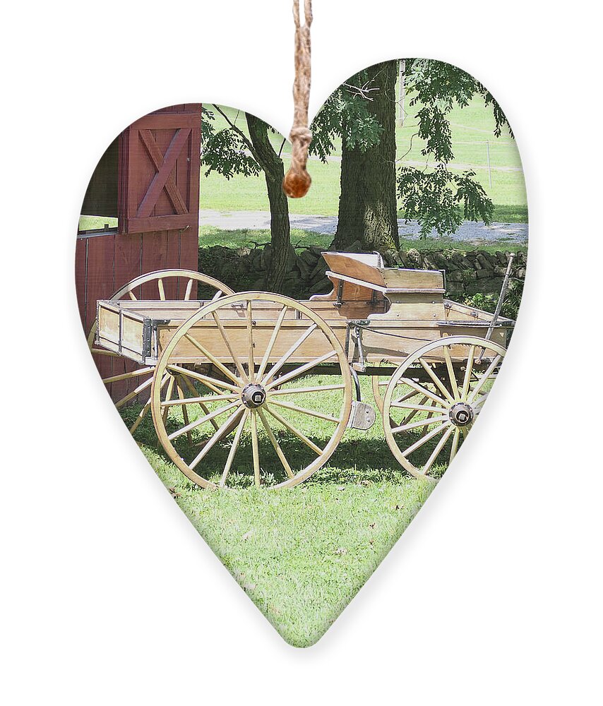 Buckboard Ornament featuring the photograph Buckboard wagon by Bentley Davis